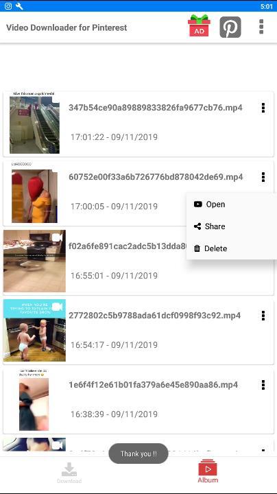 اسکرین شات 3 برنامه Video Downloader for Pinterest