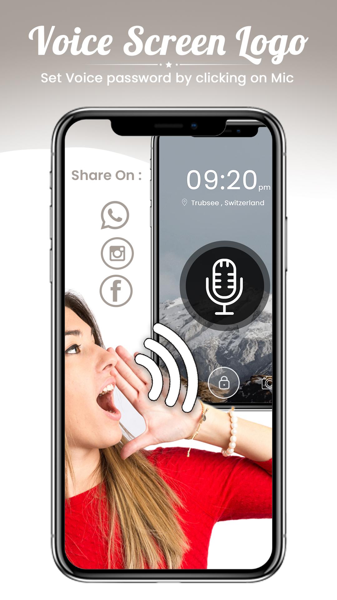 اسکرین شات 1 برنامه Voice Lock Screen 2021- Unlock Mobile
