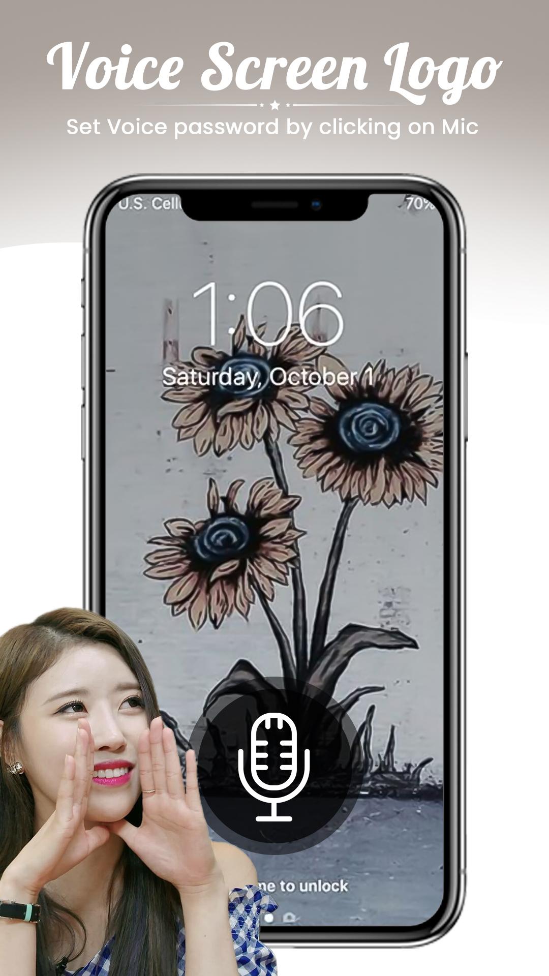 اسکرین شات 2 برنامه Voice Lock Screen 2021- Unlock Mobile