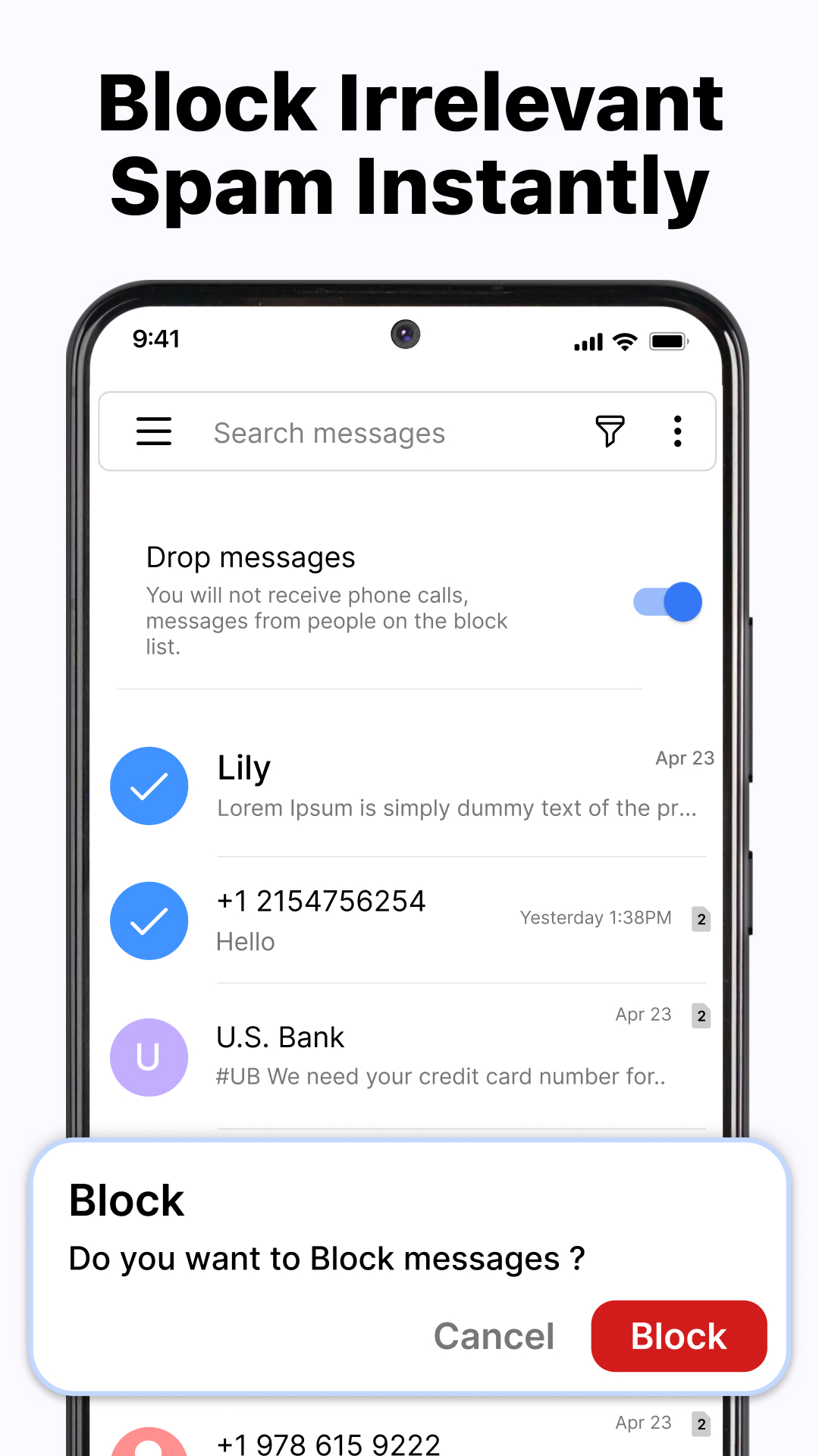 اسکرین شات 4 برنامه Messages - SMS Texting App