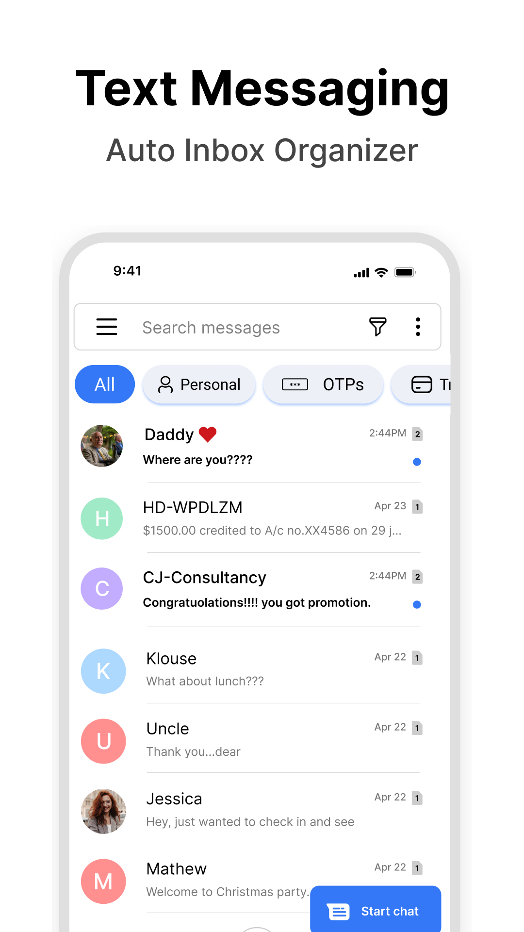 اسکرین شات 3 برنامه Message - SMS Texting App
