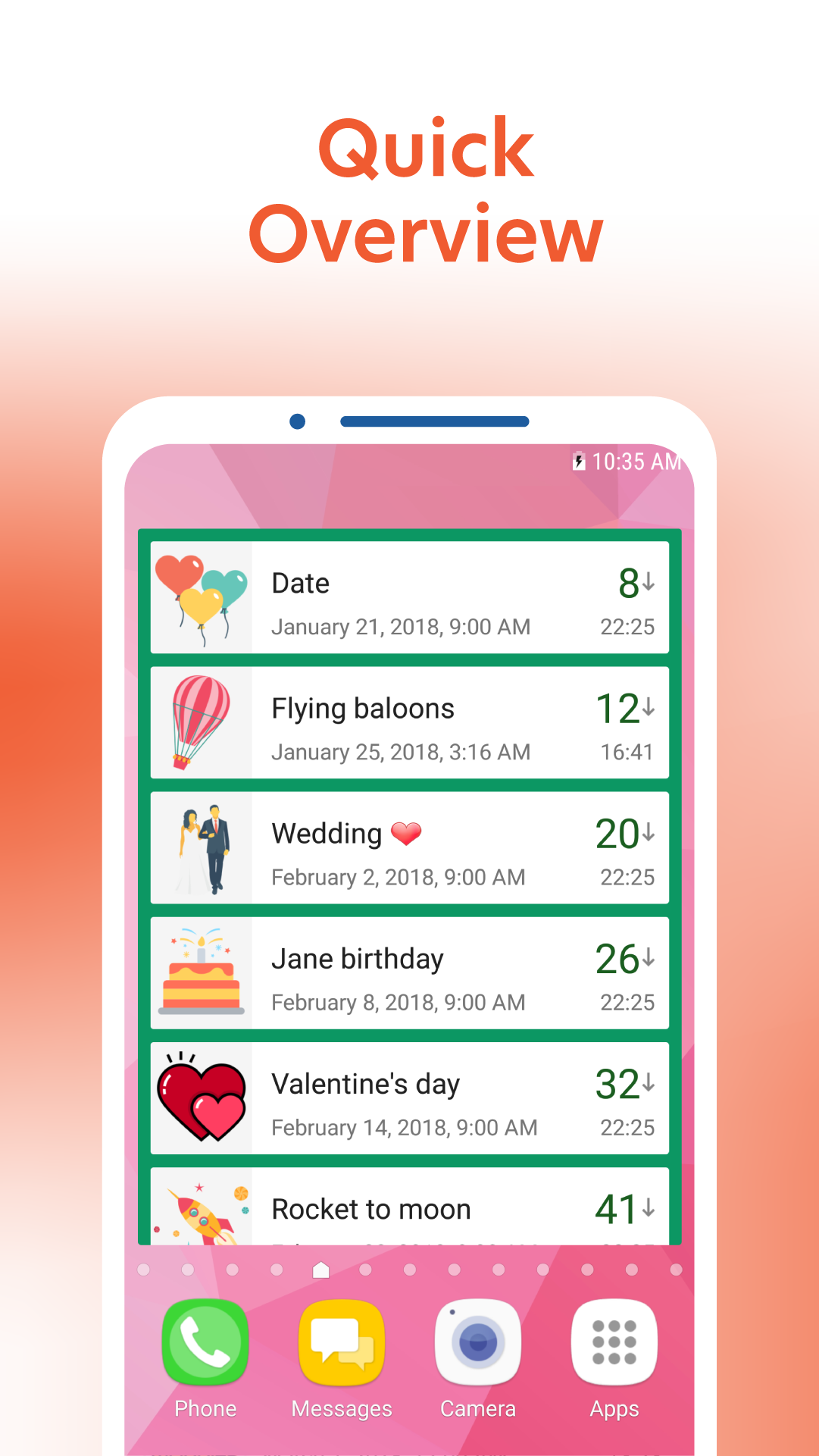 اسکرین شات 5 برنامه Countdown Days App & Widget
