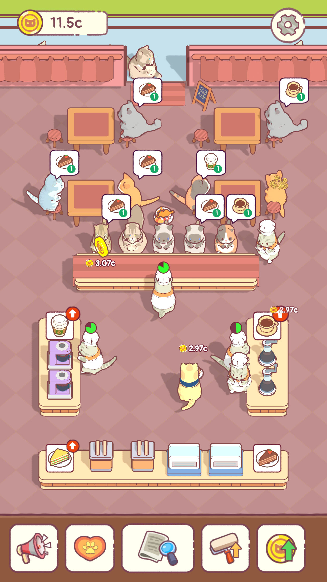 اسکرین شات 2 بازی Cat Snack Cafe: Idle Games