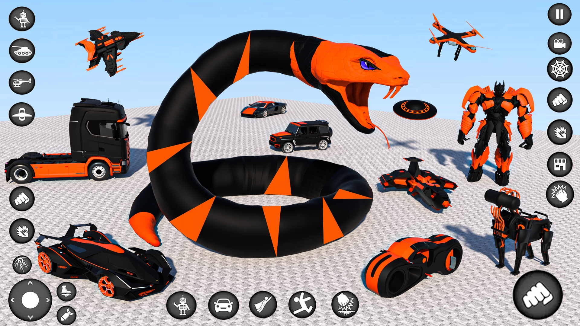 اسکرین شات 1 بازی Snake Robot Car Transform Game