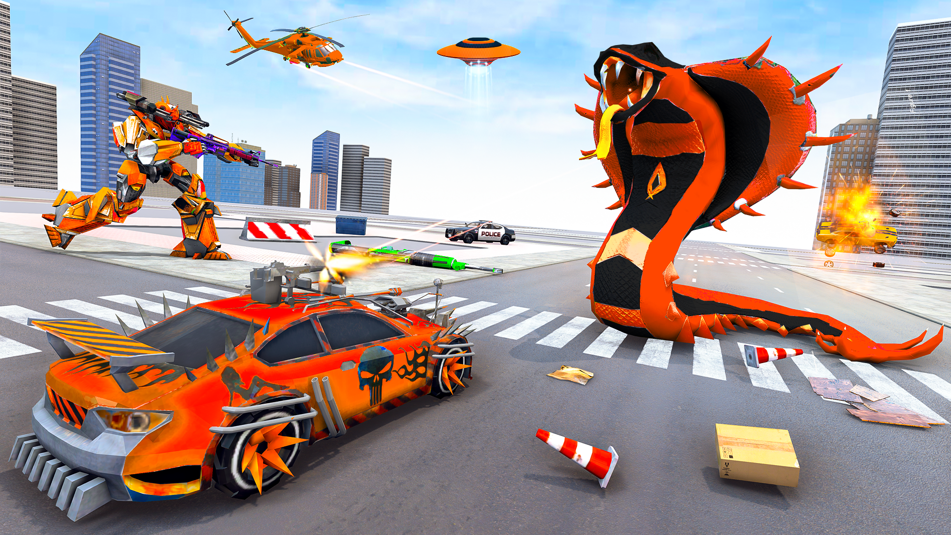 اسکرین شات 2 بازی Snake Robot Car Transform Game