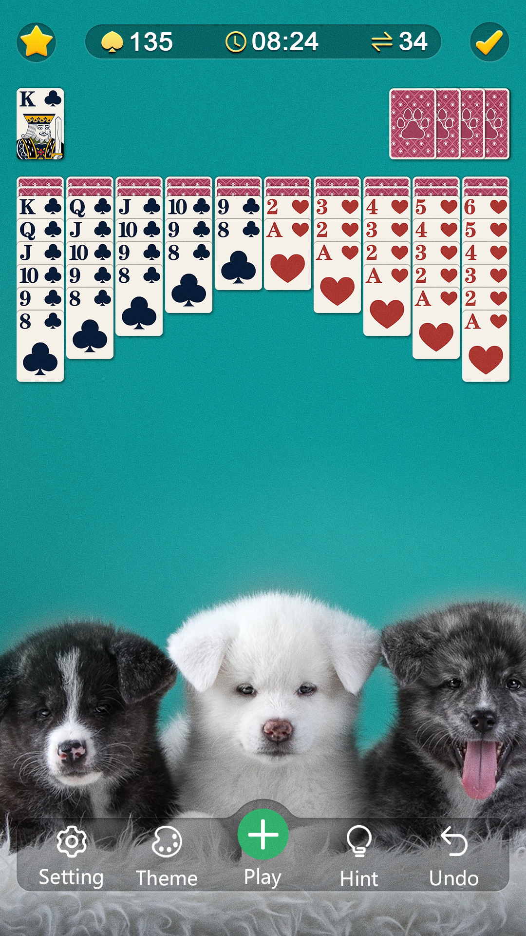 اسکرین شات 3 بازی Spider Solitaire Classic