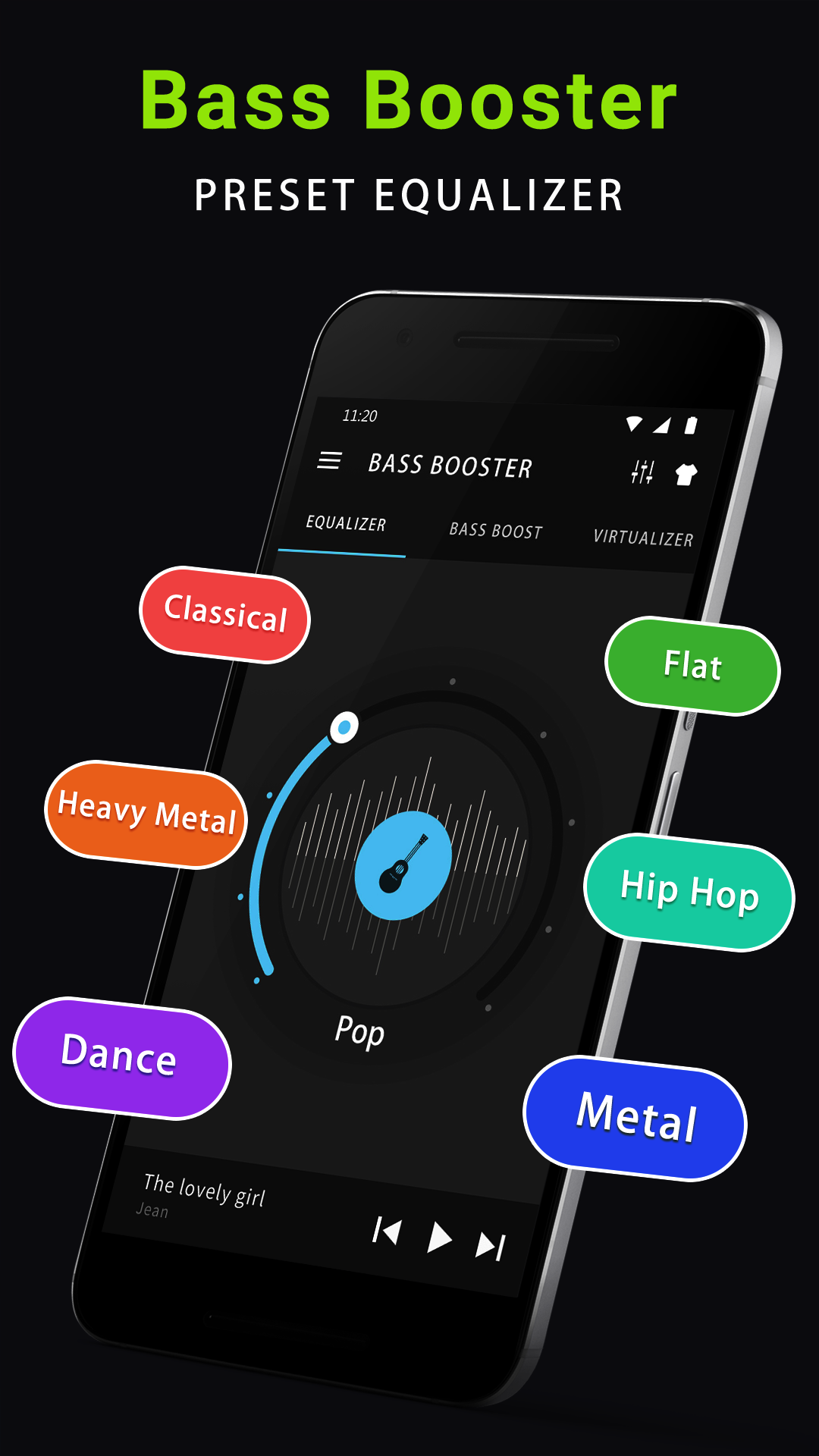 اسکرین شات 1 برنامه Music Equalizer & Bass Booster