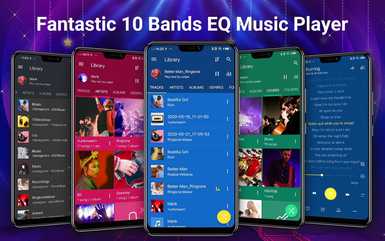 اسکرین شات 1 برنامه Music Player - MP3 Player & EQ