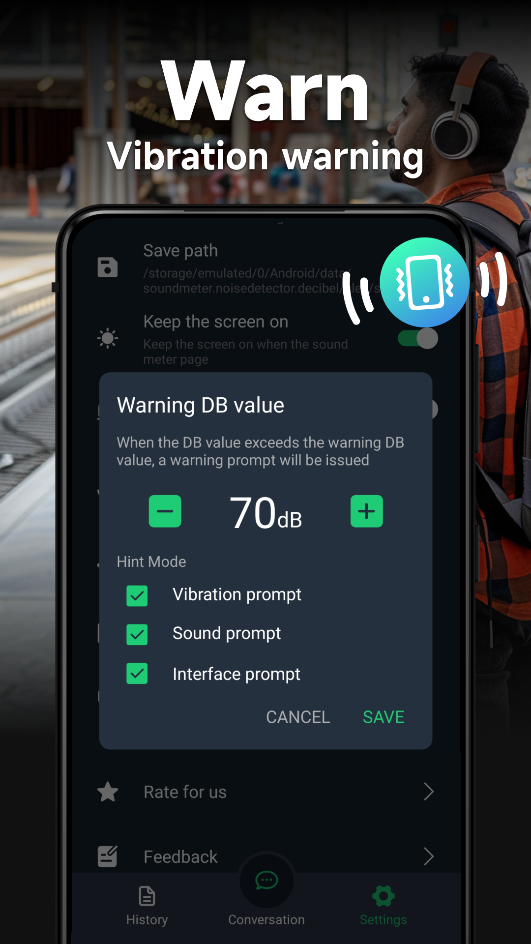 اسکرین شات 6 برنامه Sound Meter