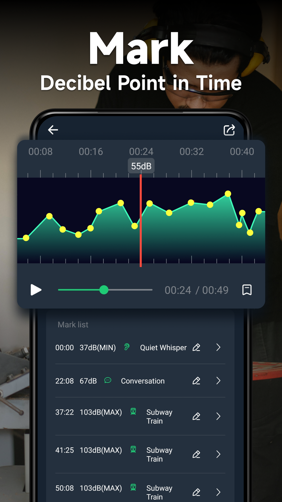 اسکرین شات 4 برنامه Sound Meter