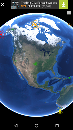 اسکرین شات 4 برنامه Quake & Volcanoes: 3D Globe of Volcanic Eruptions