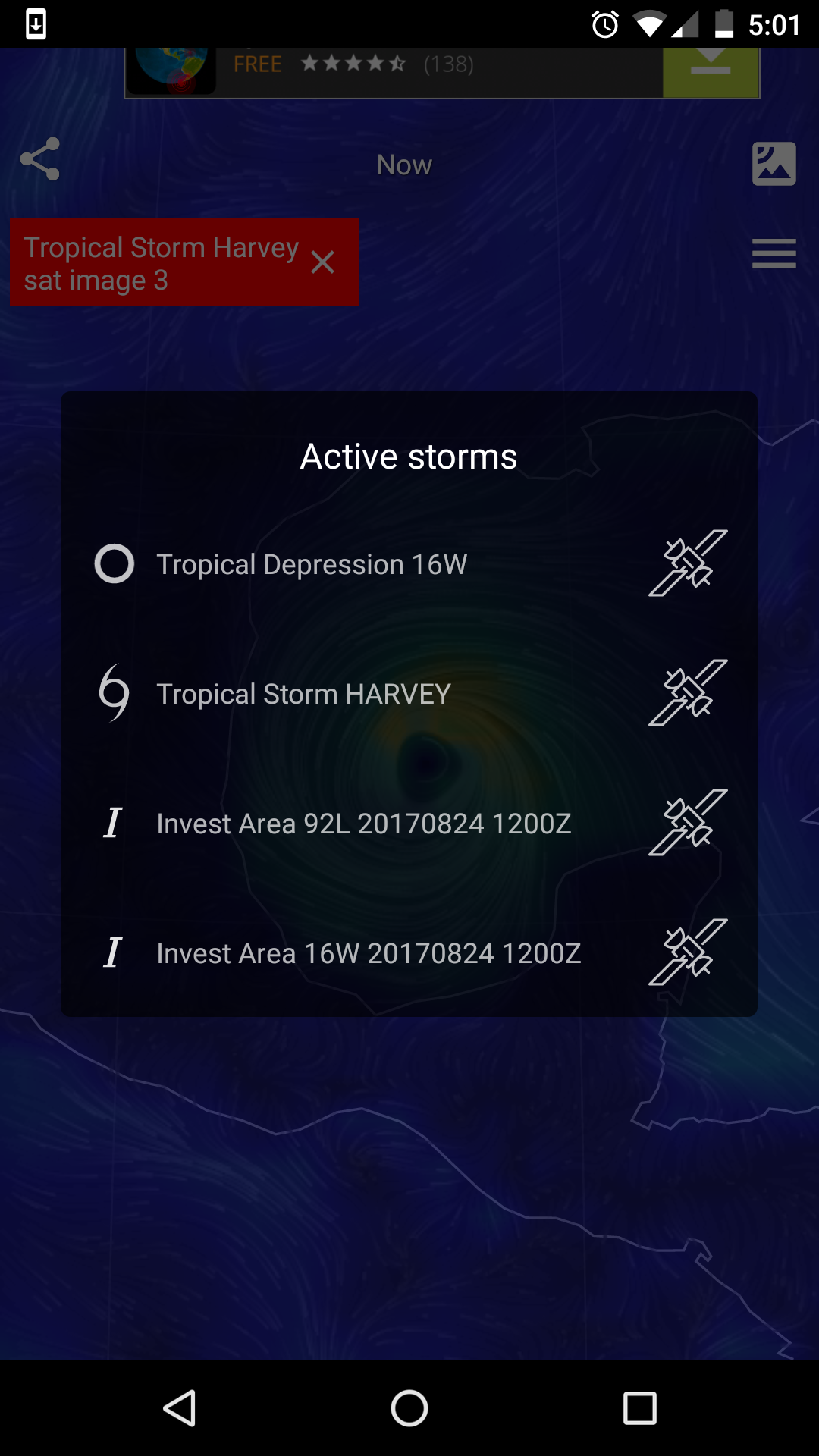 اسکرین شات 4 برنامه Wind Map Hurricane Tracker, 3D