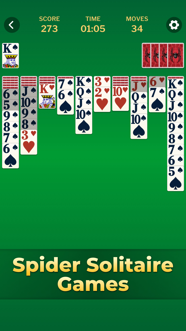 اسکرین شات 2 بازی Spider Solitaire Classic Games