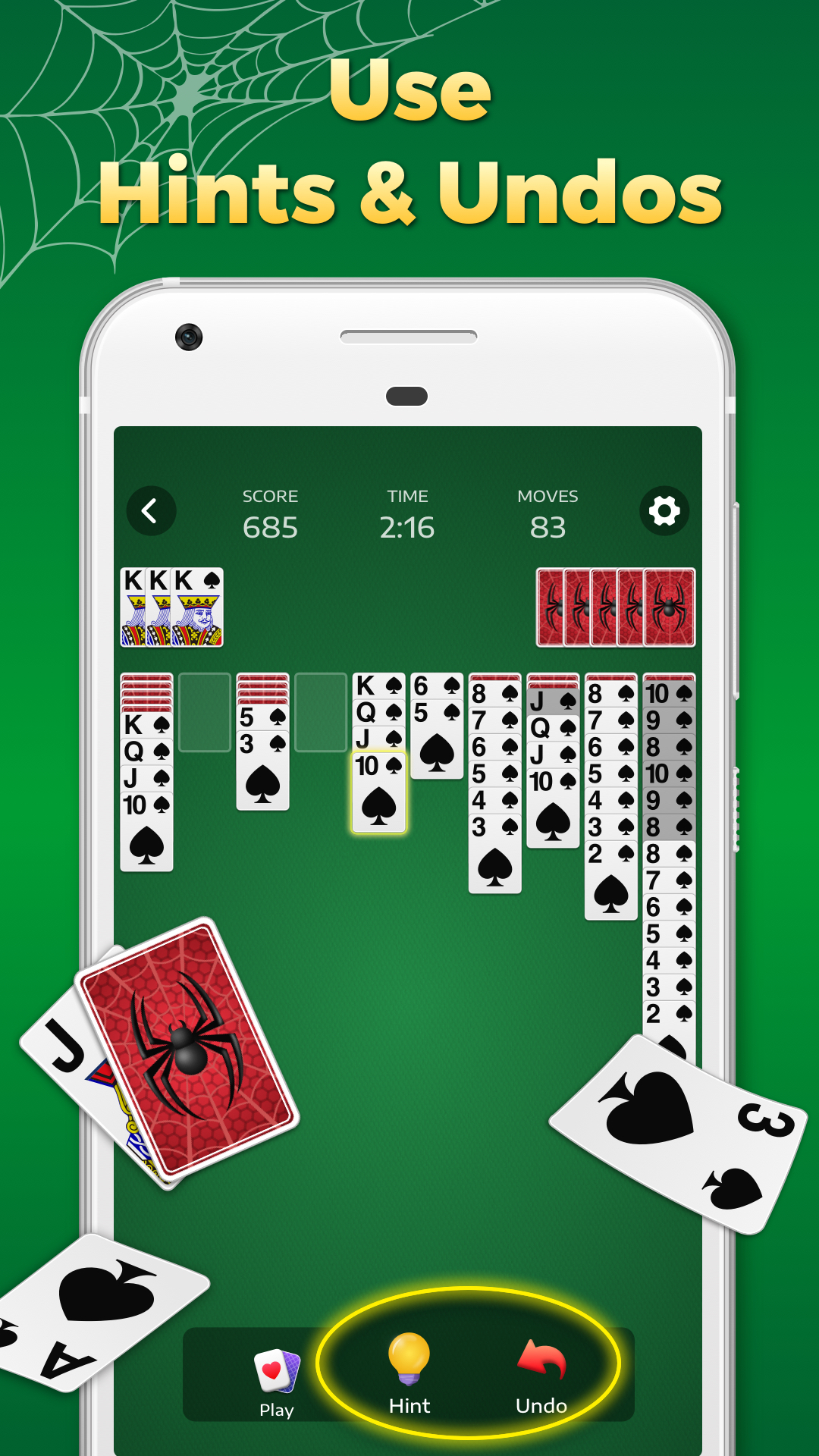 اسکرین شات 6 بازی Spider Solitaire Classic Games