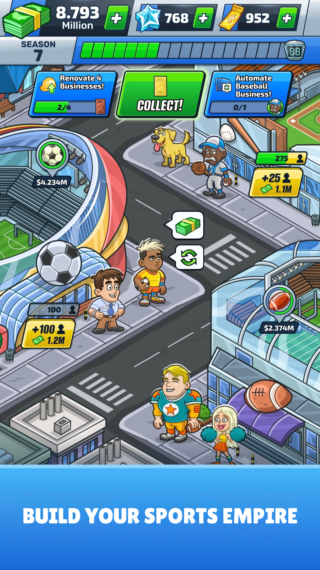 اسکرین شات 2 بازی Idle Sports Tycoon Game