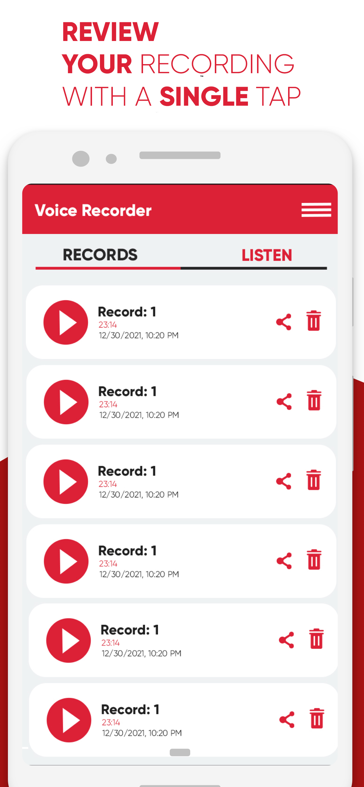 اسکرین شات 5 برنامه Voice Recorder & Voice Memos