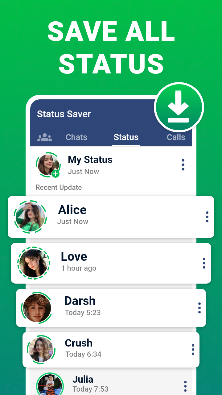 اسکرین شات 1 برنامه Status Saver: Video Saver