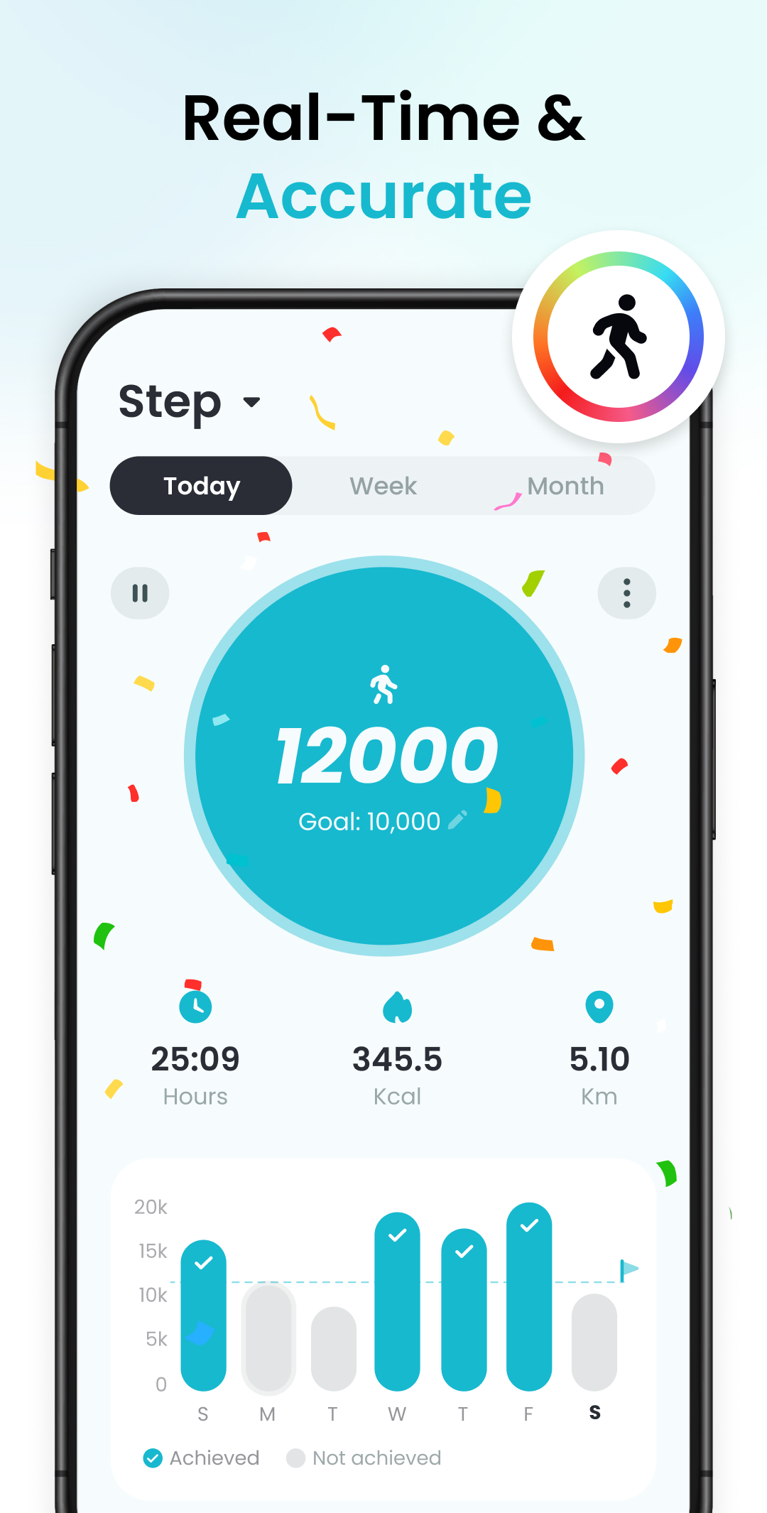 اسکرین شات 2 برنامه Pedometer App - Step Counter