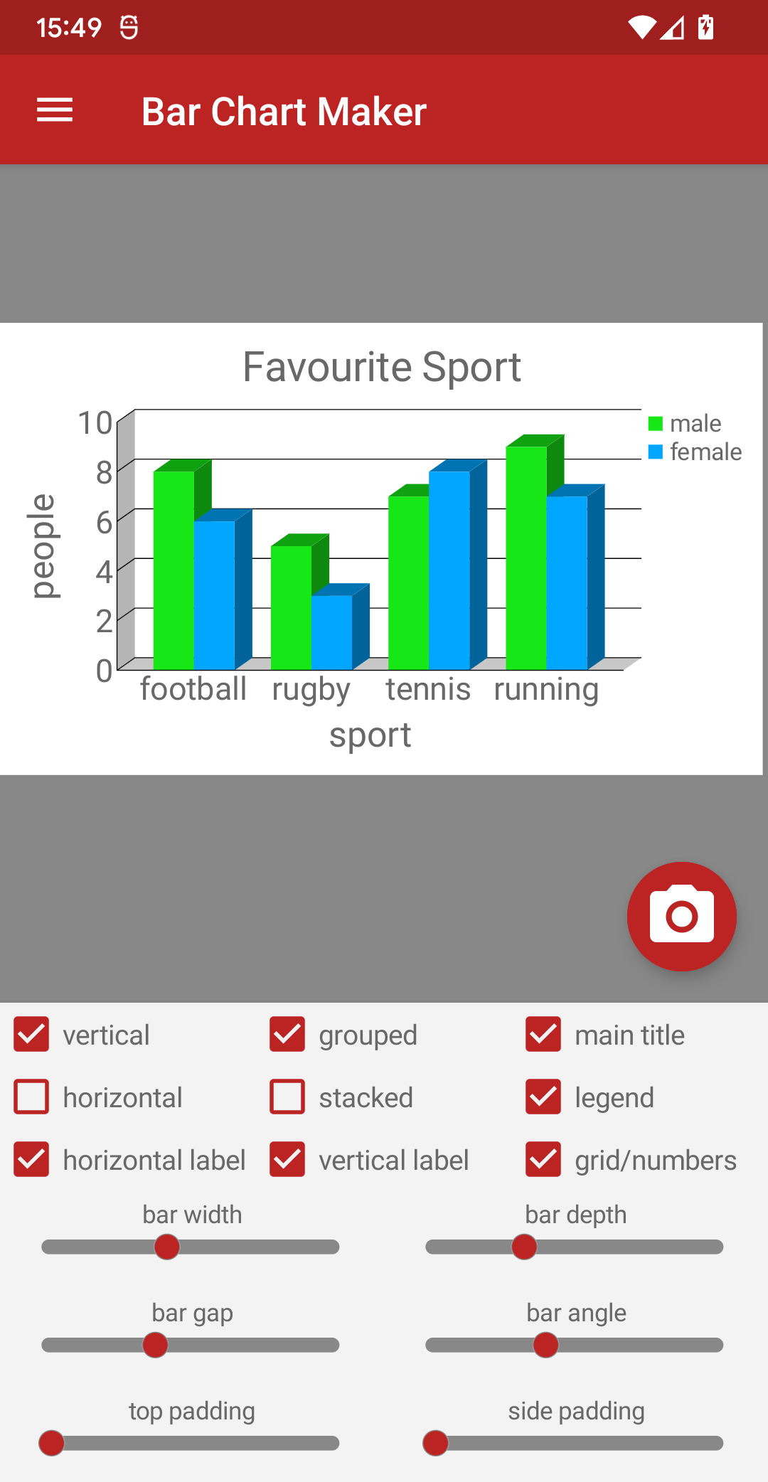 اسکرین شات 1 برنامه Bar Chart Maker
