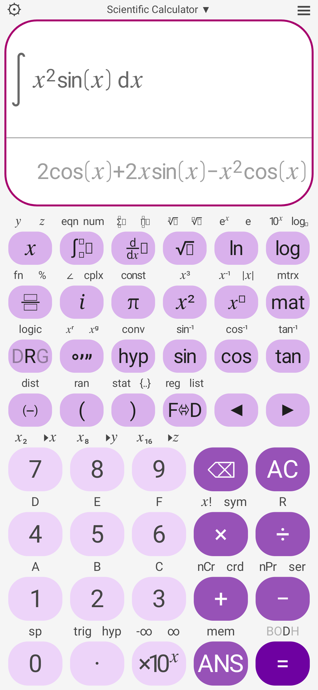 اسکرین شات 4 برنامه Scientific Calculator