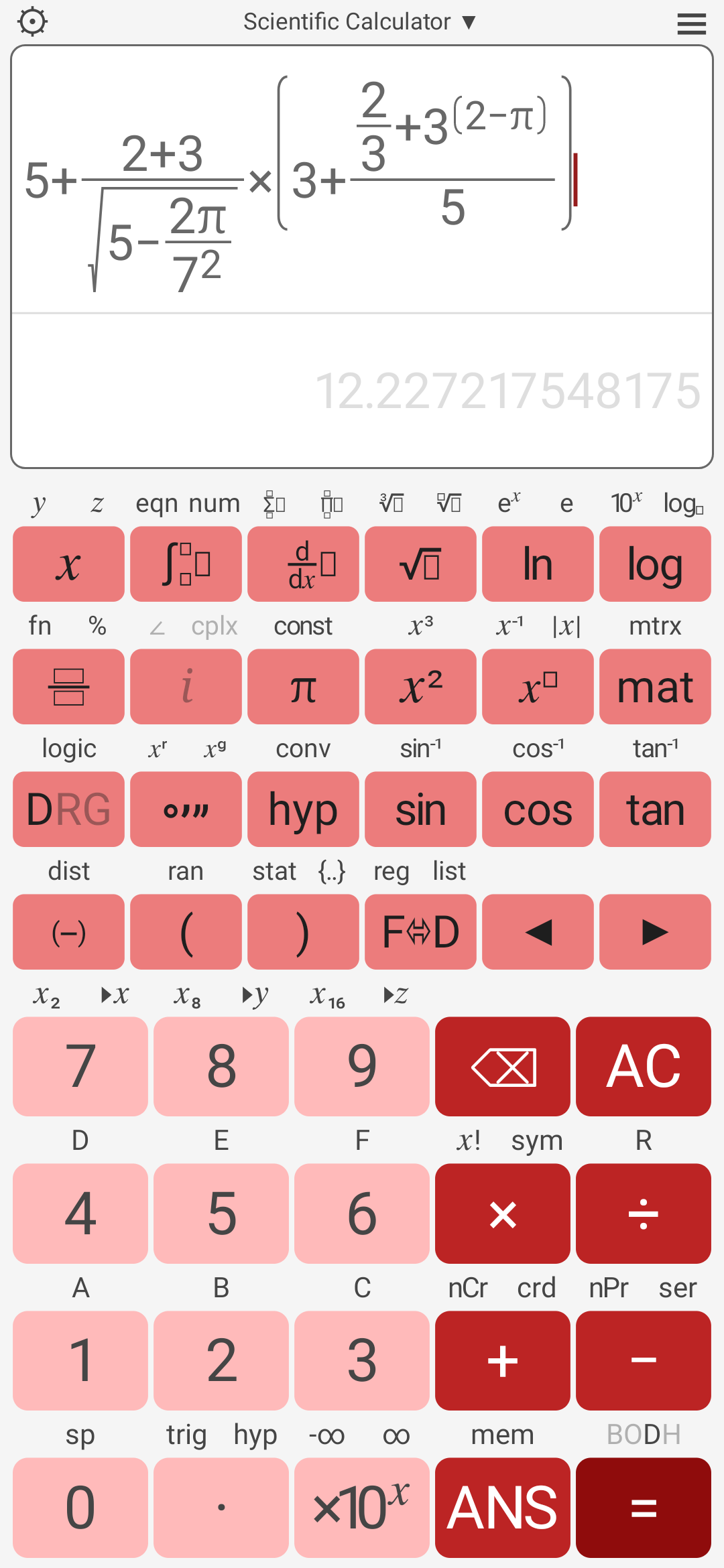اسکرین شات 1 برنامه Scientific Calculator