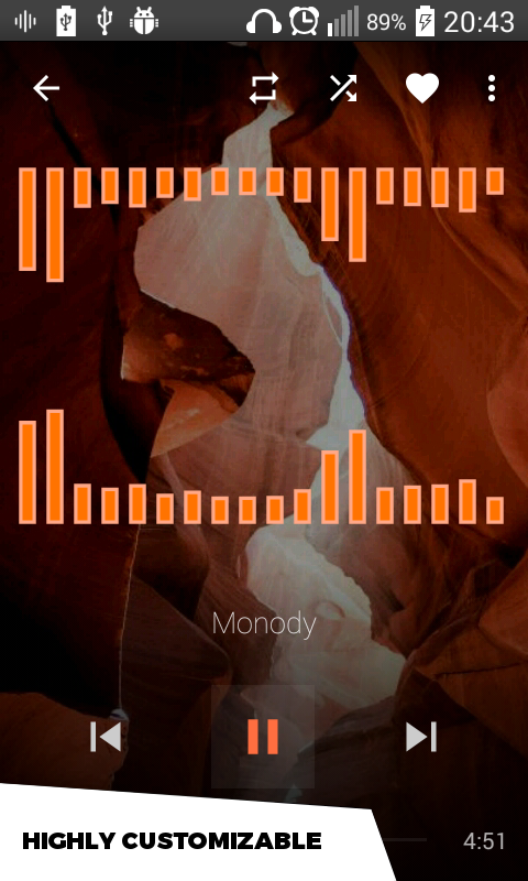 اسکرین شات 3 برنامه AudioVision Music Player