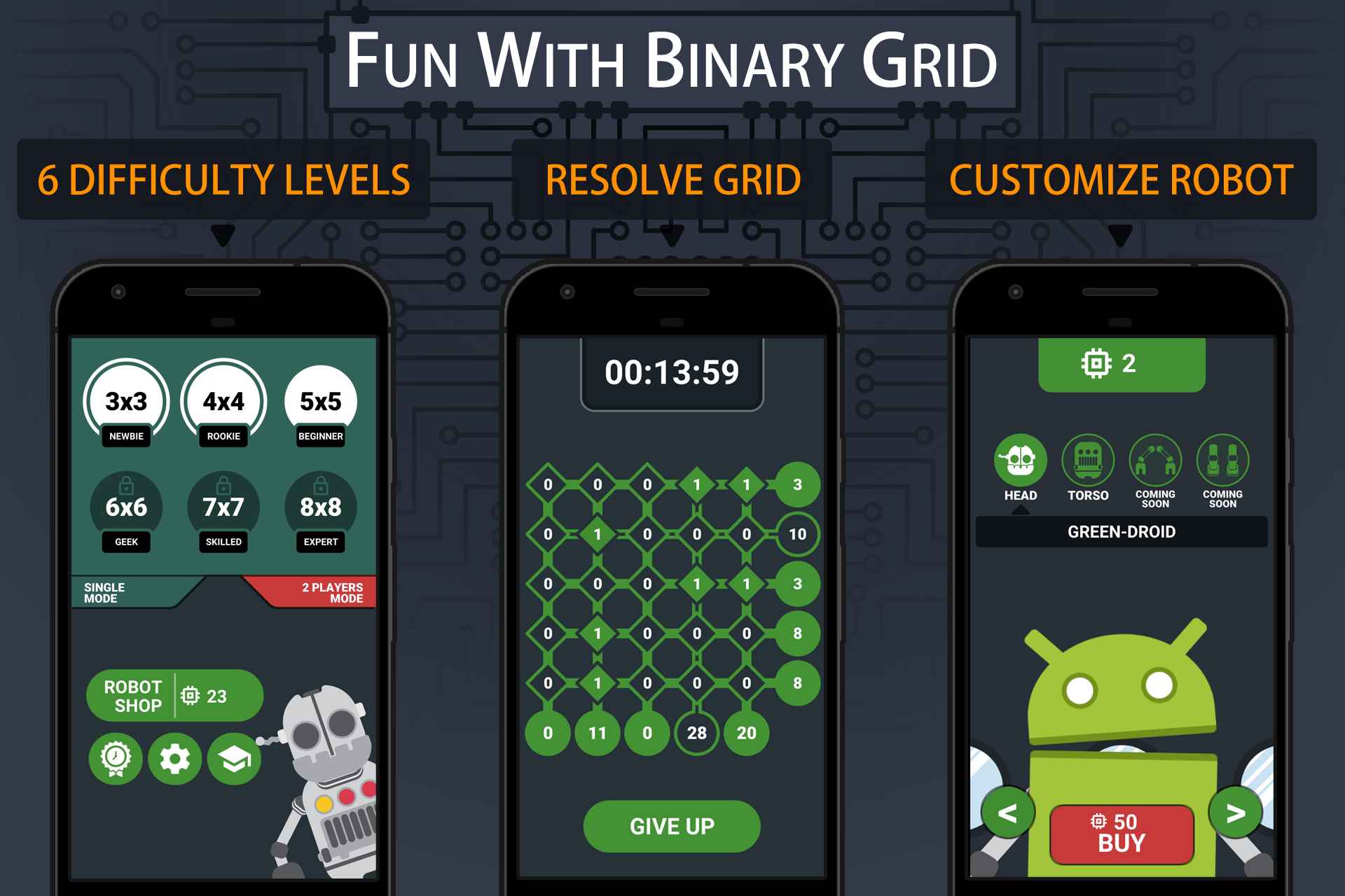 اسکرین شات 1 بازی Binary Grid - Brain Math Game