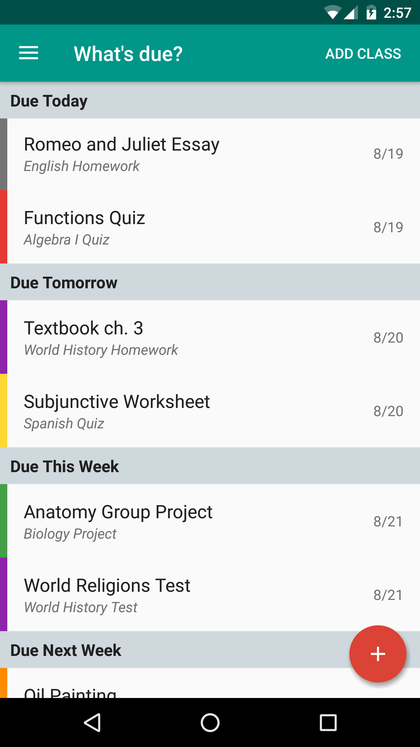 اسکرین شات برنامه Egenda - School Planner & Assistant 2