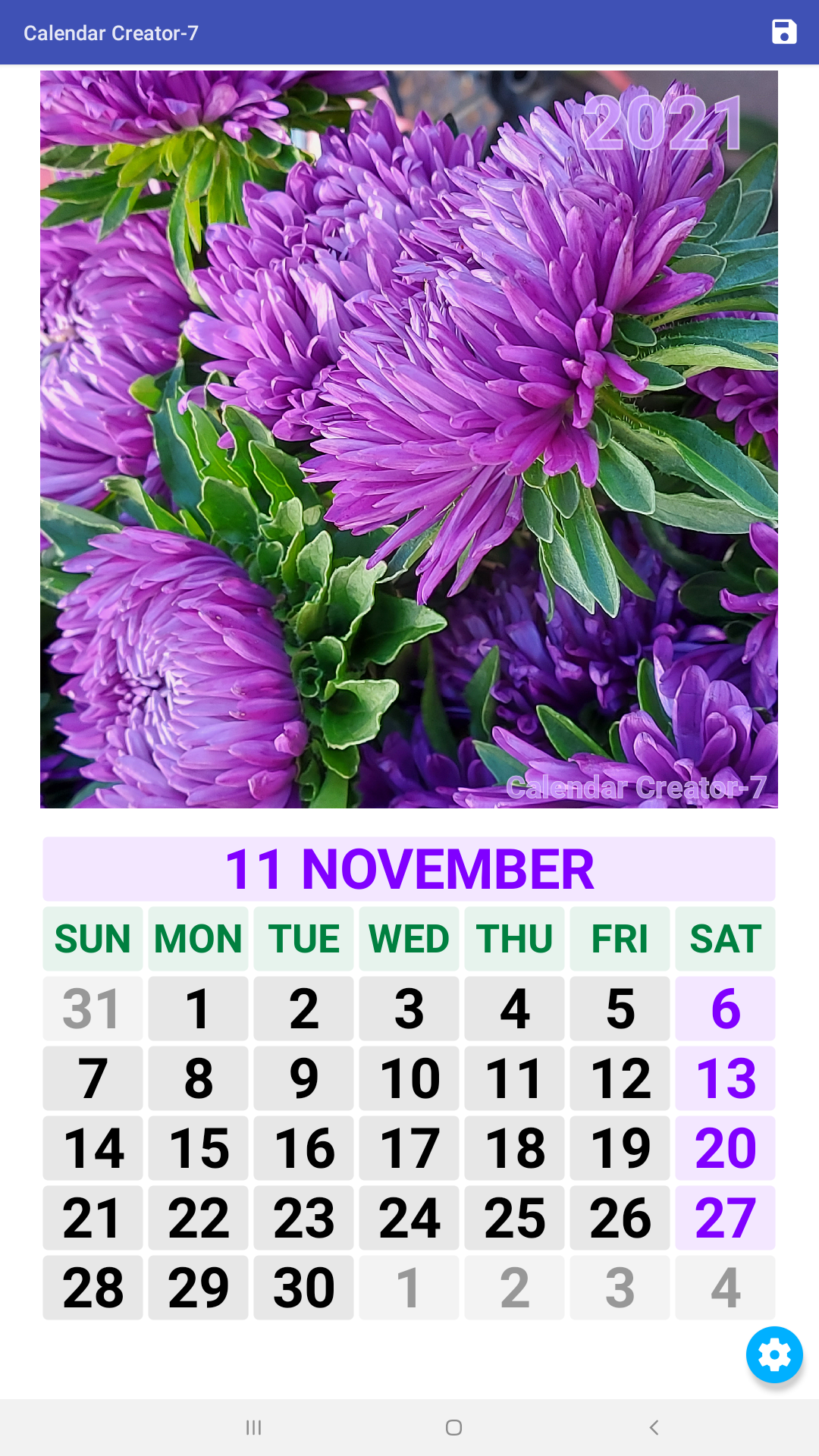 اسکرین شات 2 برنامه Calendar Creator-7