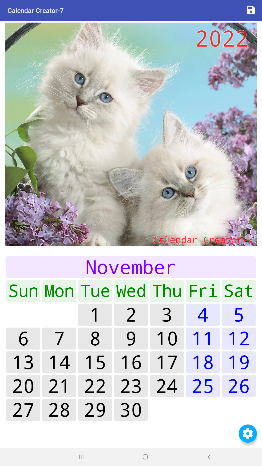 اسکرین شات 4 برنامه Calendar Creator-7