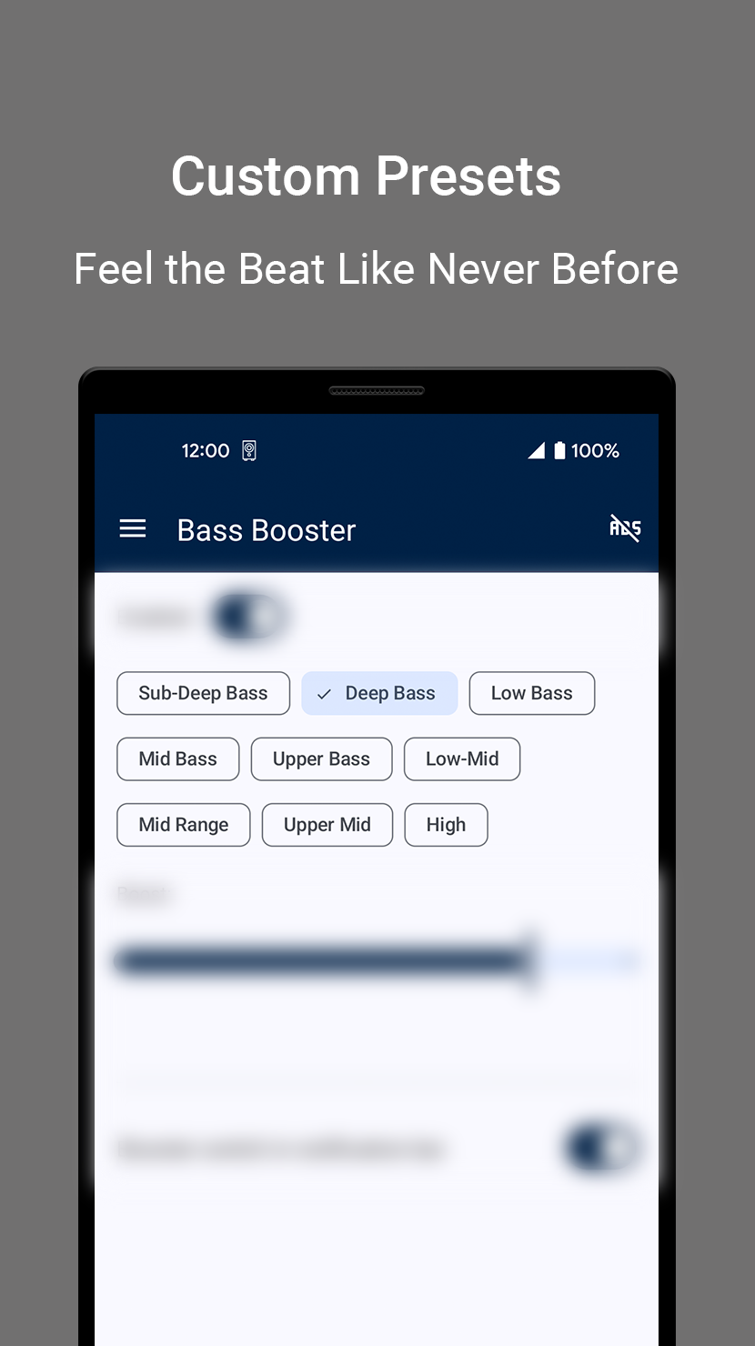 اسکرین شات 1 برنامه Bass+: Subwoofer Bass Booster