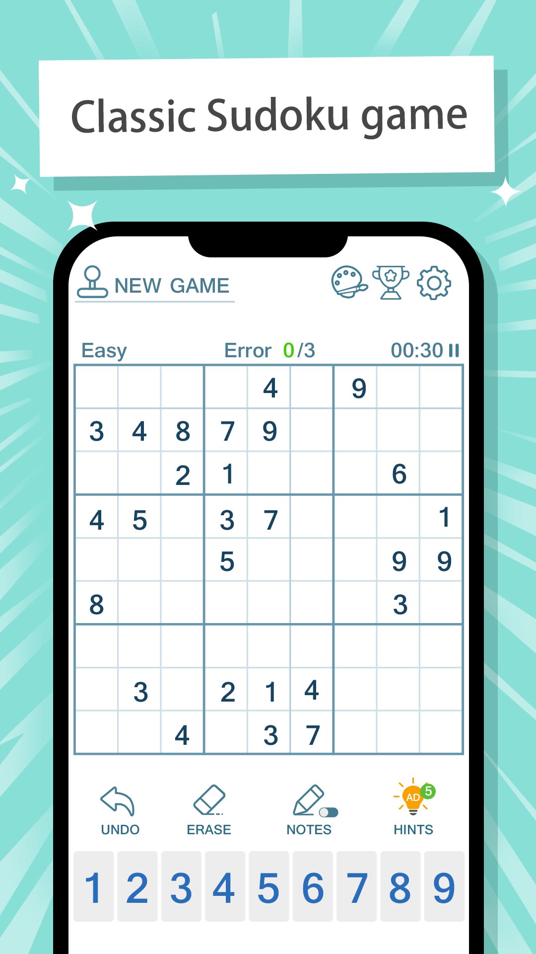 اسکرین شات 1 بازی Sudoku - Classic Number Puzzle