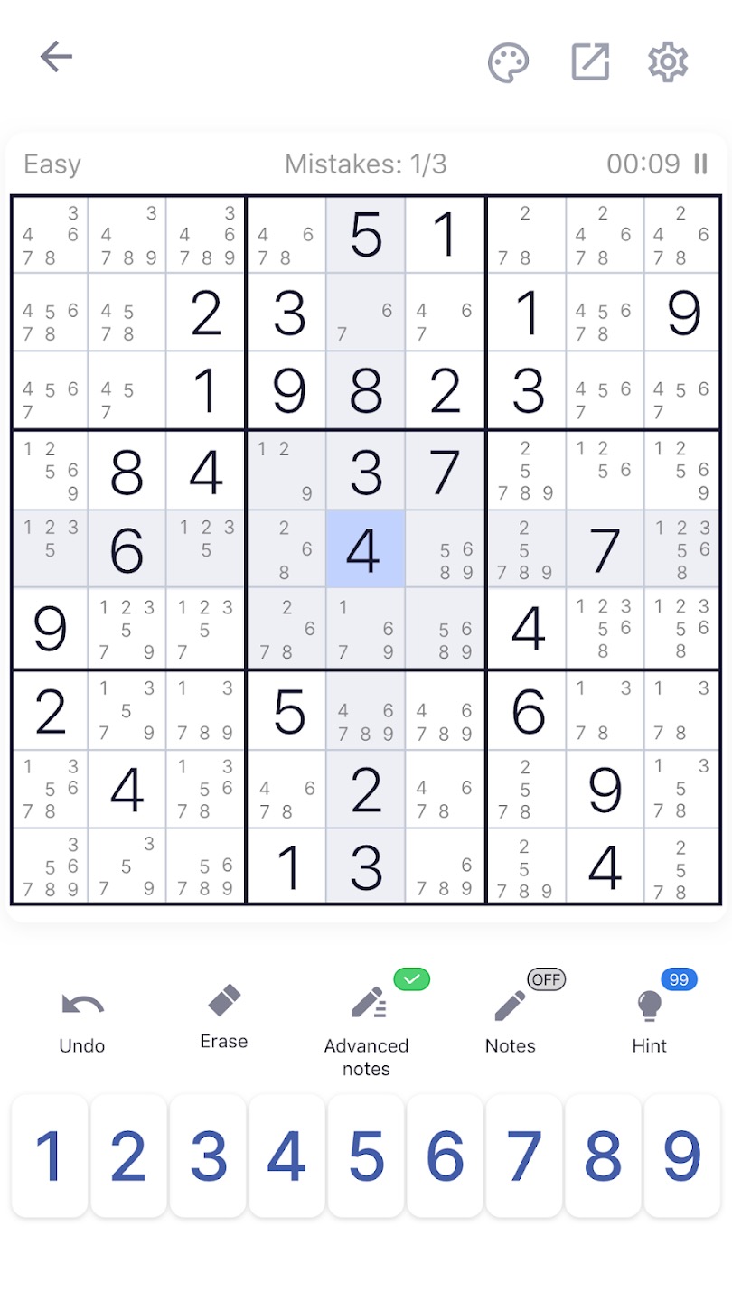 اسکرین شات 6 بازی سودوکو - پازل سودوکو کلاسیک
