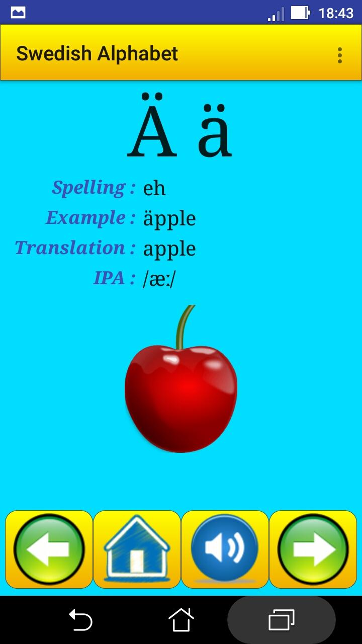 اسکرین شات 2 برنامه Swedish alphabet for students
