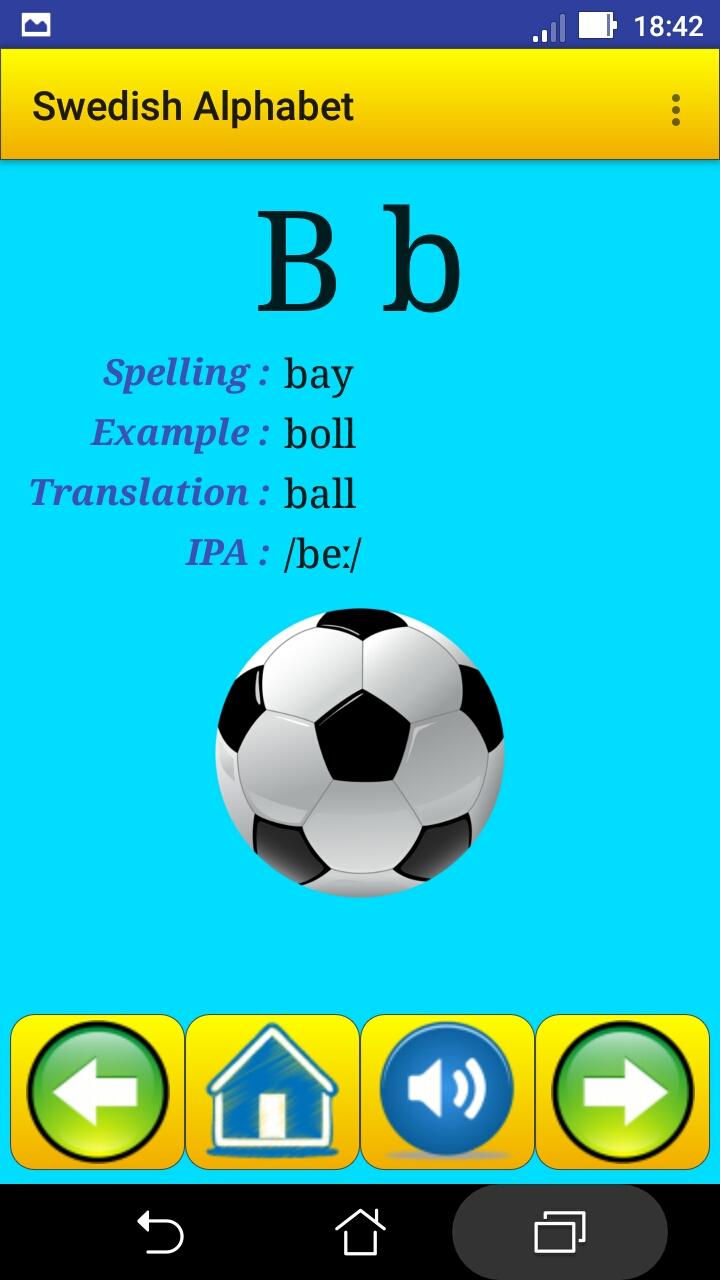 اسکرین شات 1 برنامه Swedish alphabet for students
