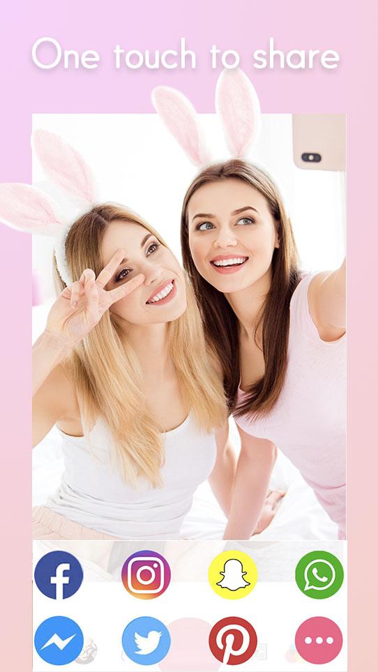 اسکرین شات 6 برنامه Sweet Selfie Camera:beauty cam