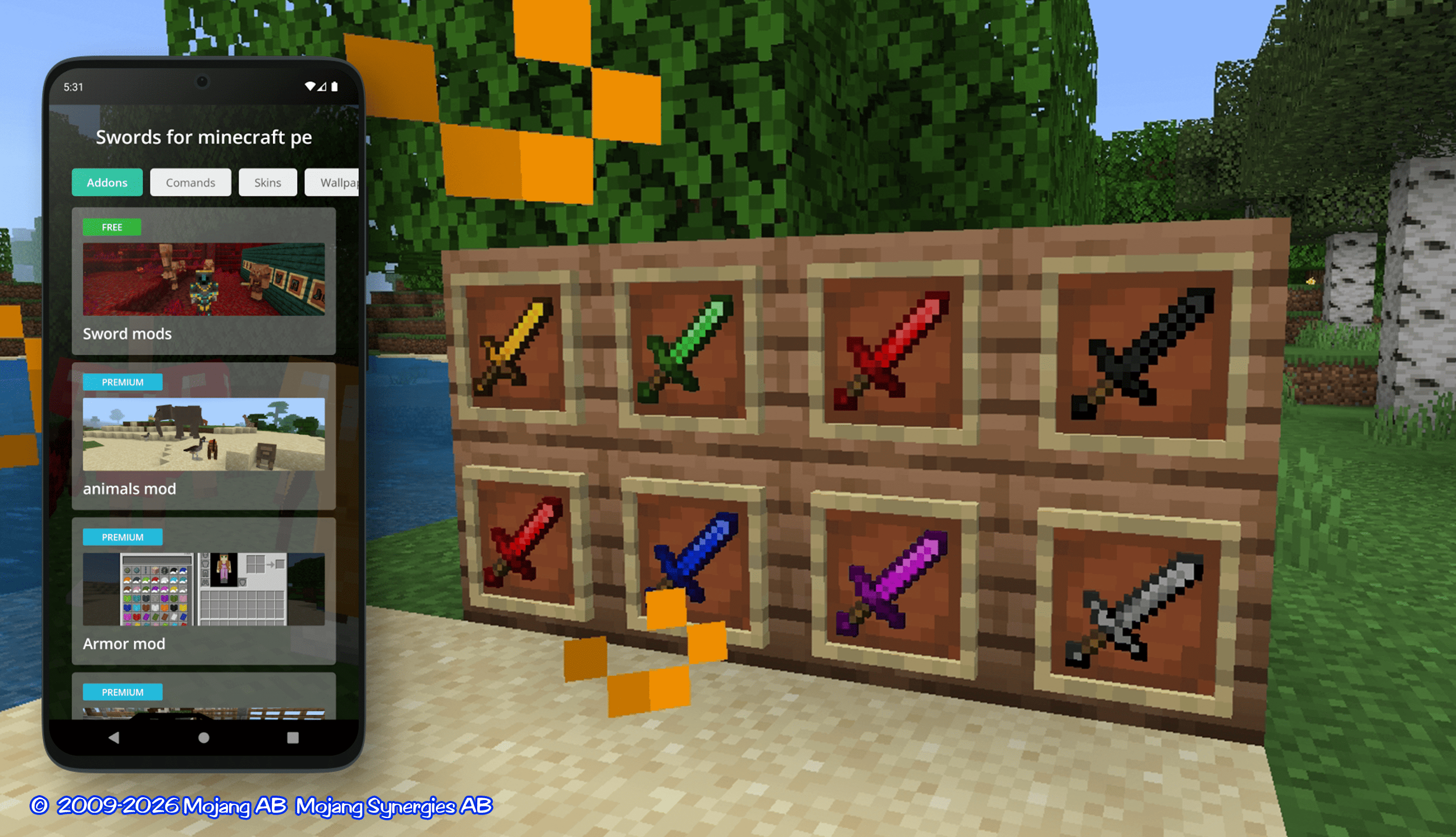اسکرین شات 1 برنامه Swords for minecraft pe
