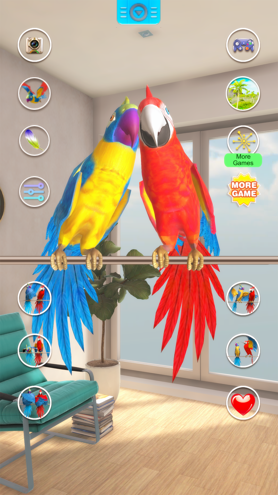 اسکرین شات 4 برنامه Talking Parrot Couple