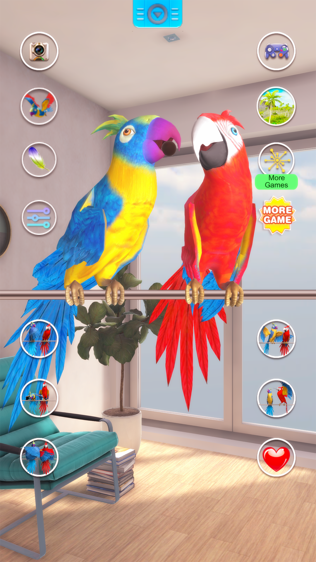 اسکرین شات 5 برنامه Talking Parrot Couple