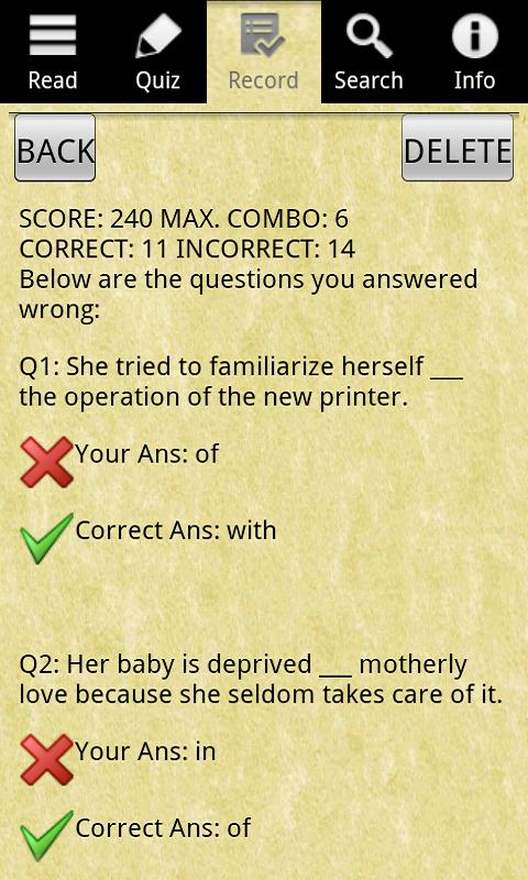اسکرین شات 4 برنامه English Grammar - Preposition