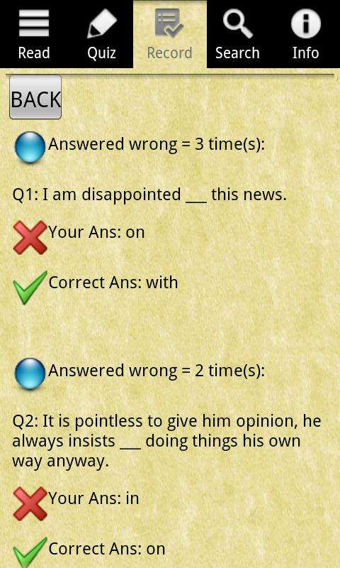 اسکرین شات 5 برنامه English Grammar - Preposition