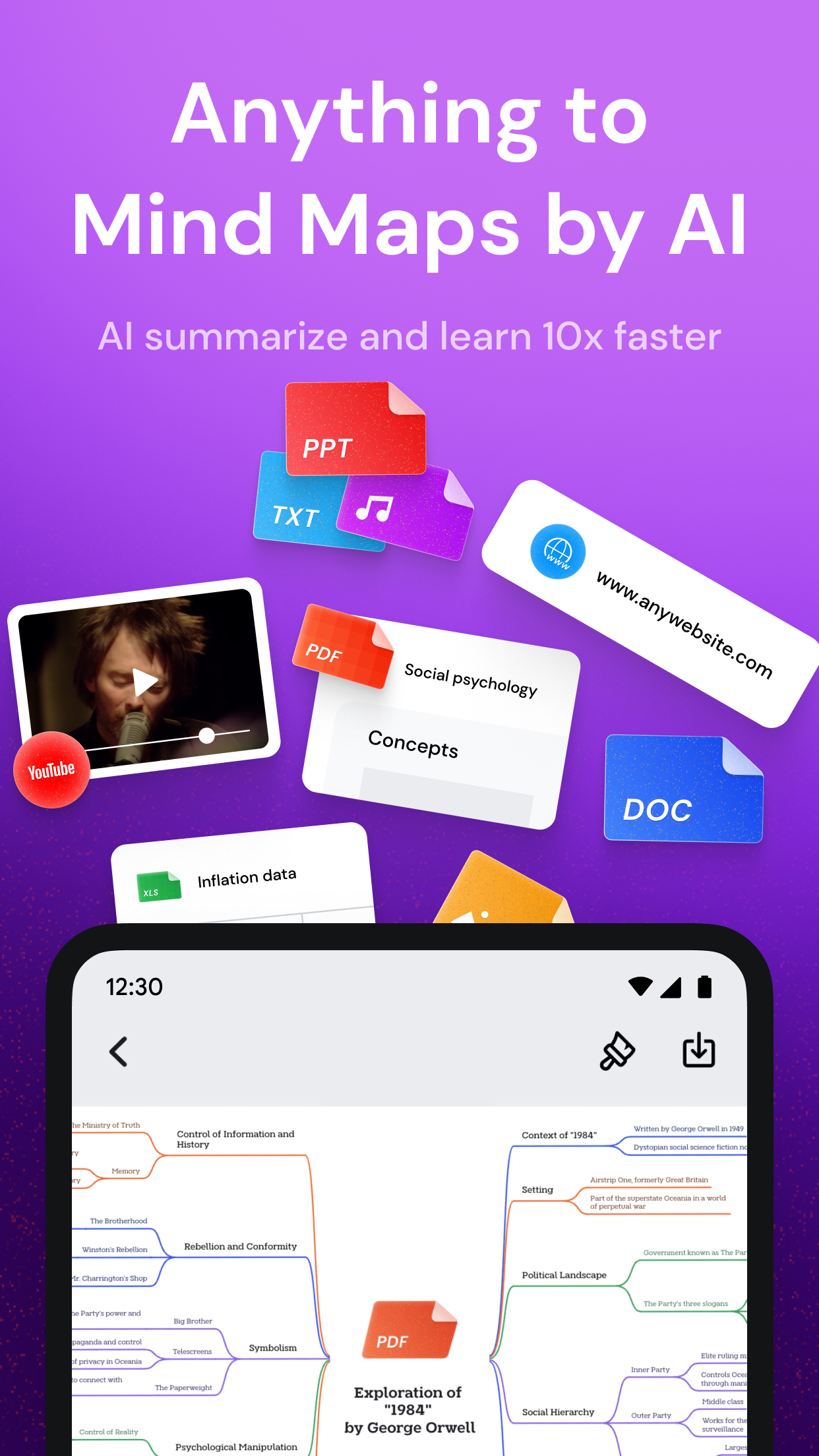 اسکرین شات 1 برنامه Mapify: AI Mind Map & Summary