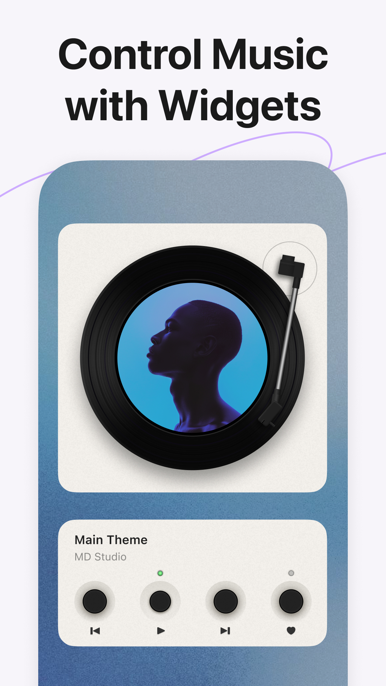 اسکرین شات 2 برنامه MD Vinyl - Music Player Widget