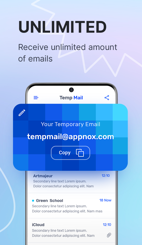 اسکرین شات 2 برنامه Temp Mail