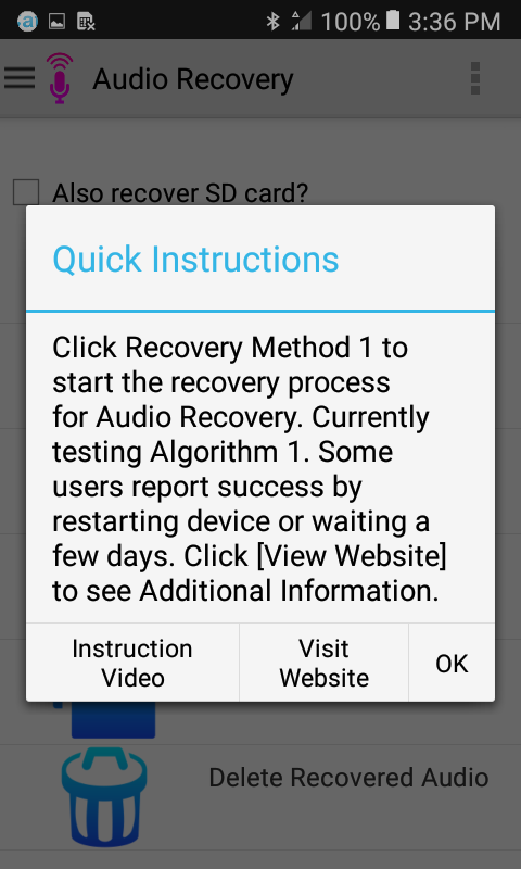 اسکرین شات 7 برنامه Audio Recovery