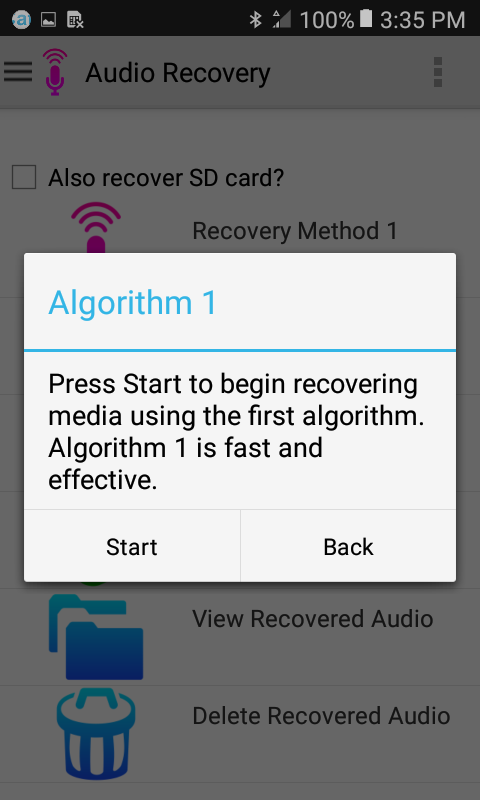 اسکرین شات 2 برنامه Audio Recovery