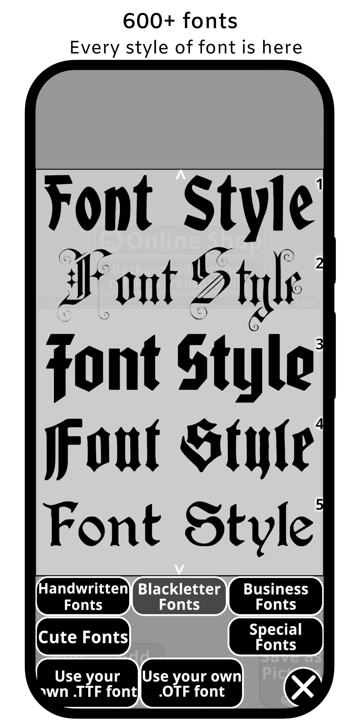 اسکرین شات 2 برنامه Canvas: Font lettering design