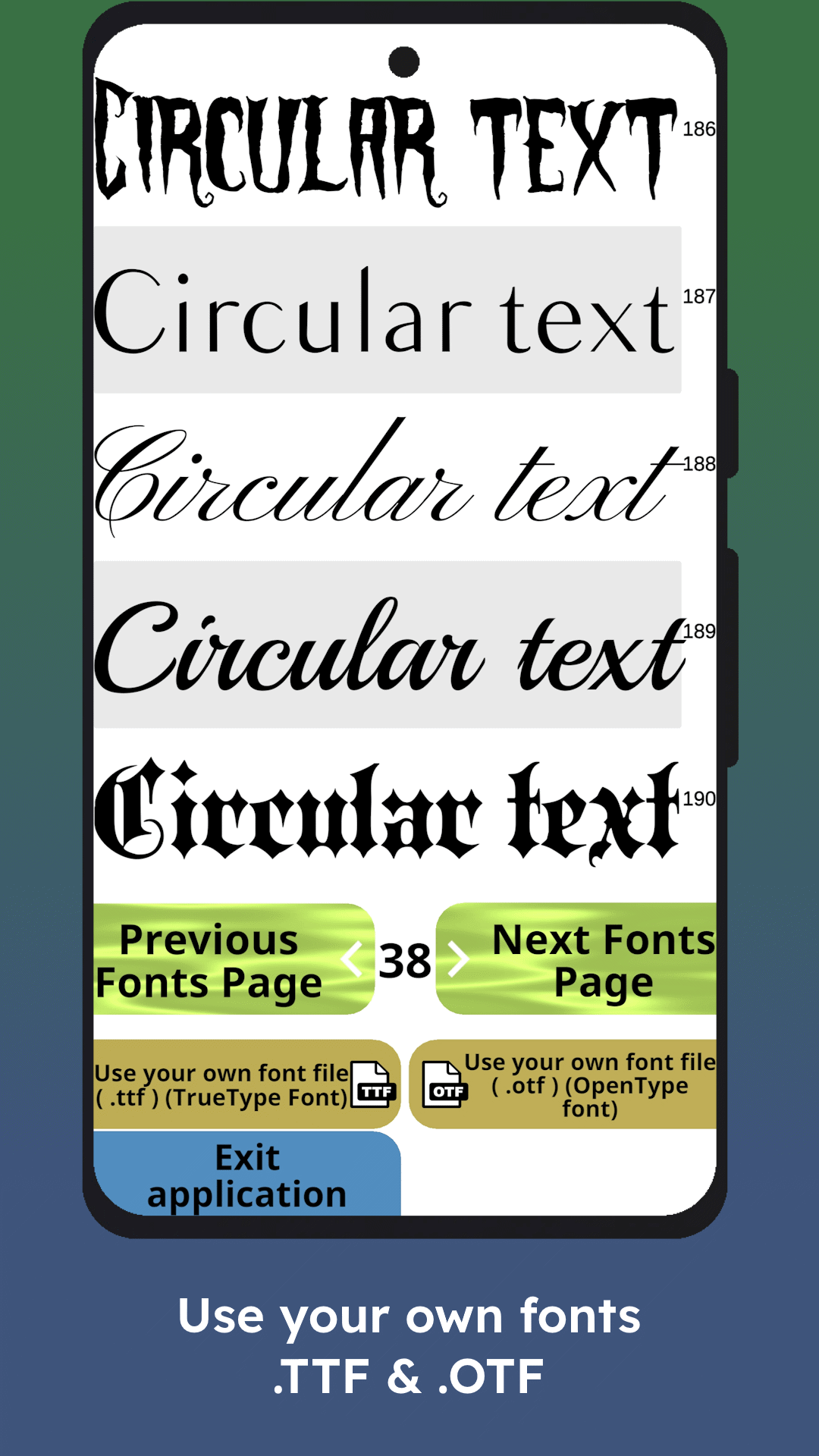 اسکرین شات 8 برنامه Fonts - Logo Maker