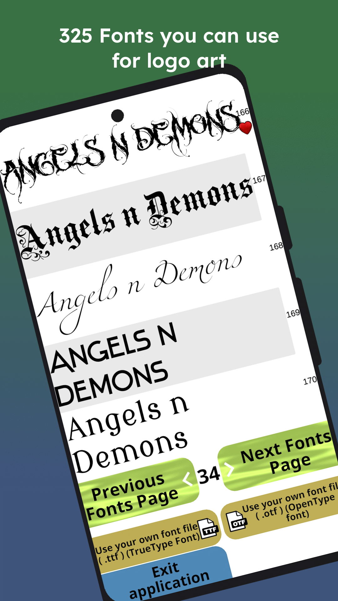 اسکرین شات 1 برنامه Fonts - Logo Maker