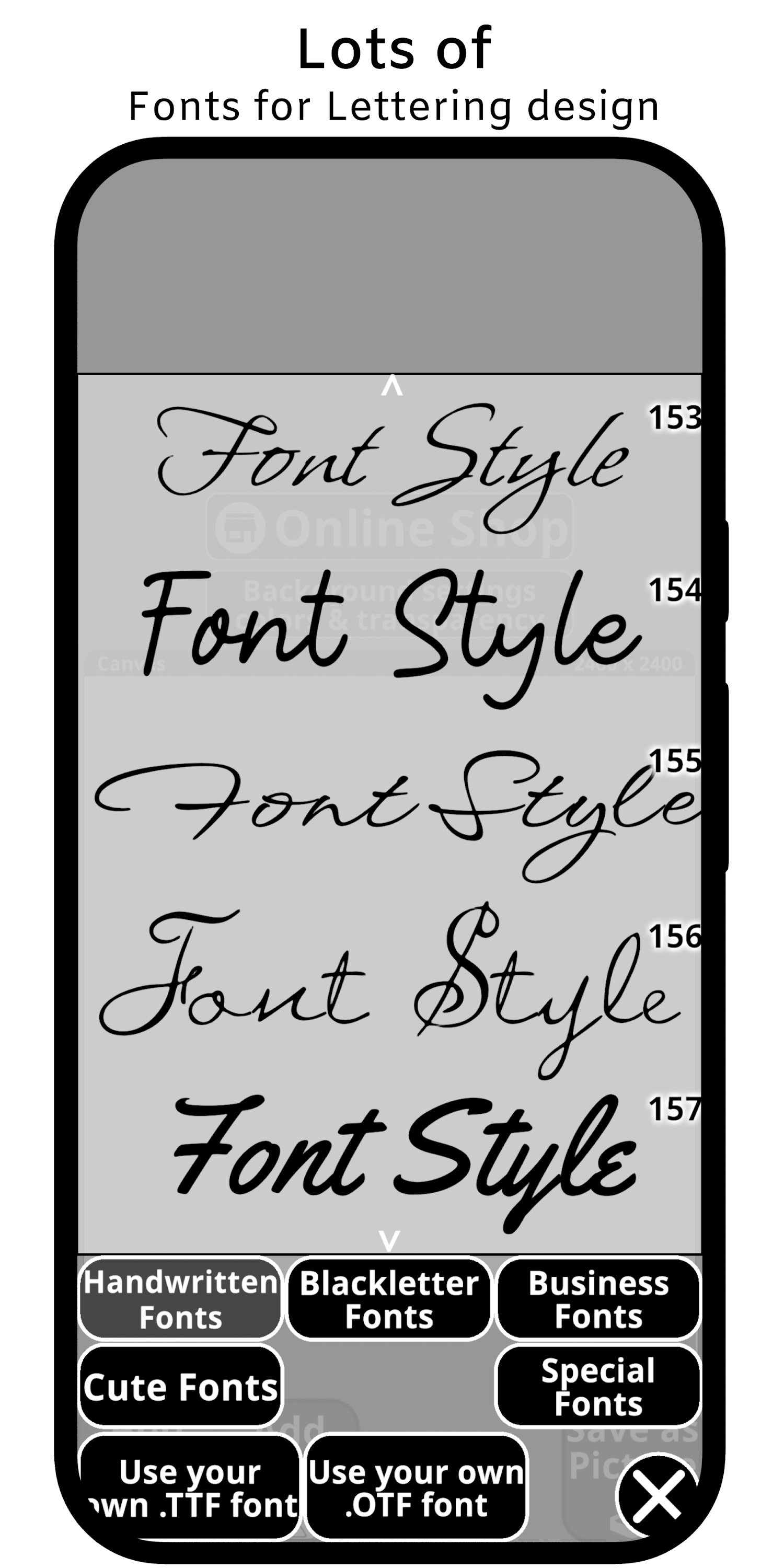 اسکرین شات 4 برنامه Canvas: Font lettering design